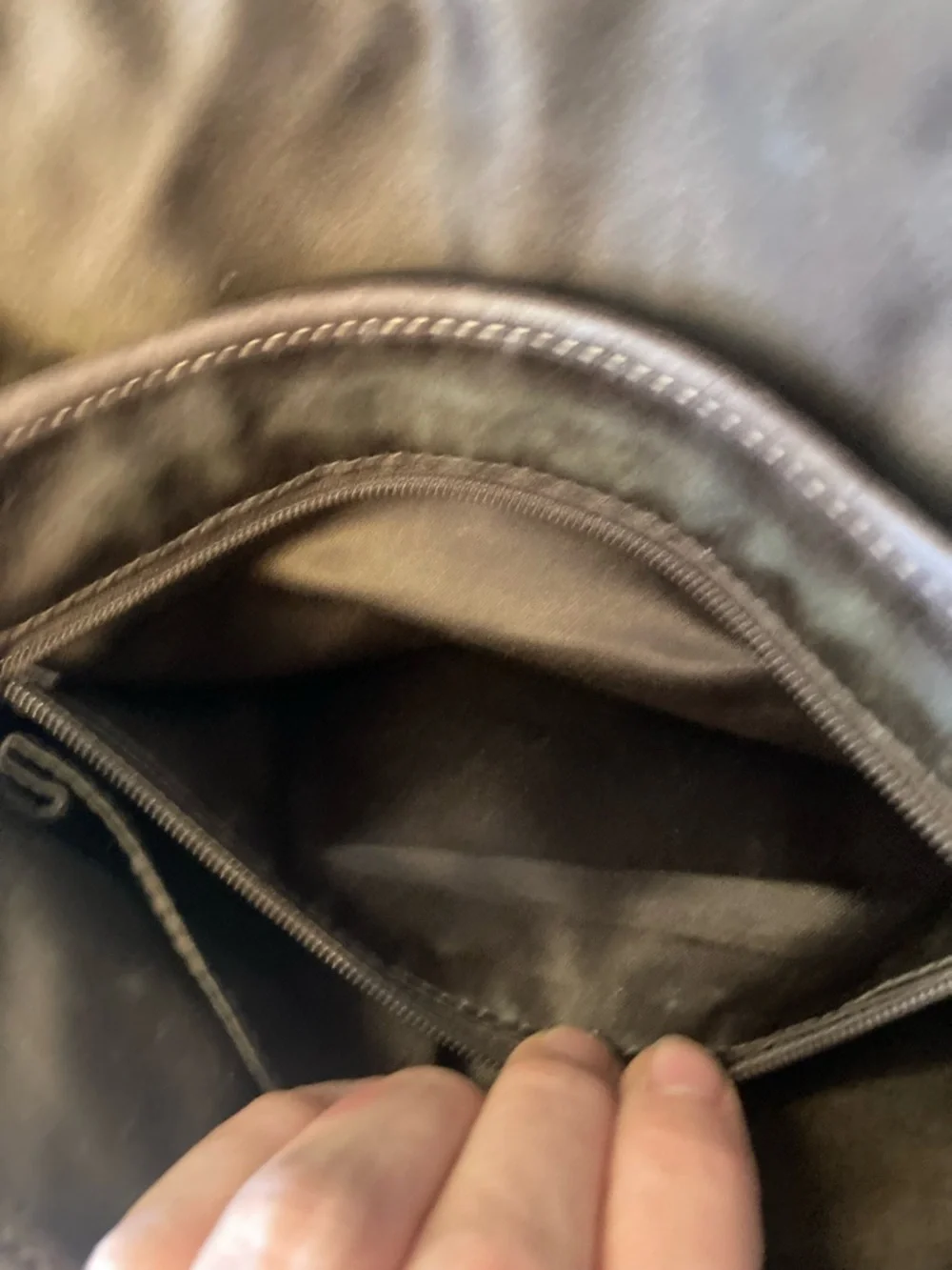 COACH Chocolate Brown/Taupe East West Messenger Leather Bag - Picture 9 of 10